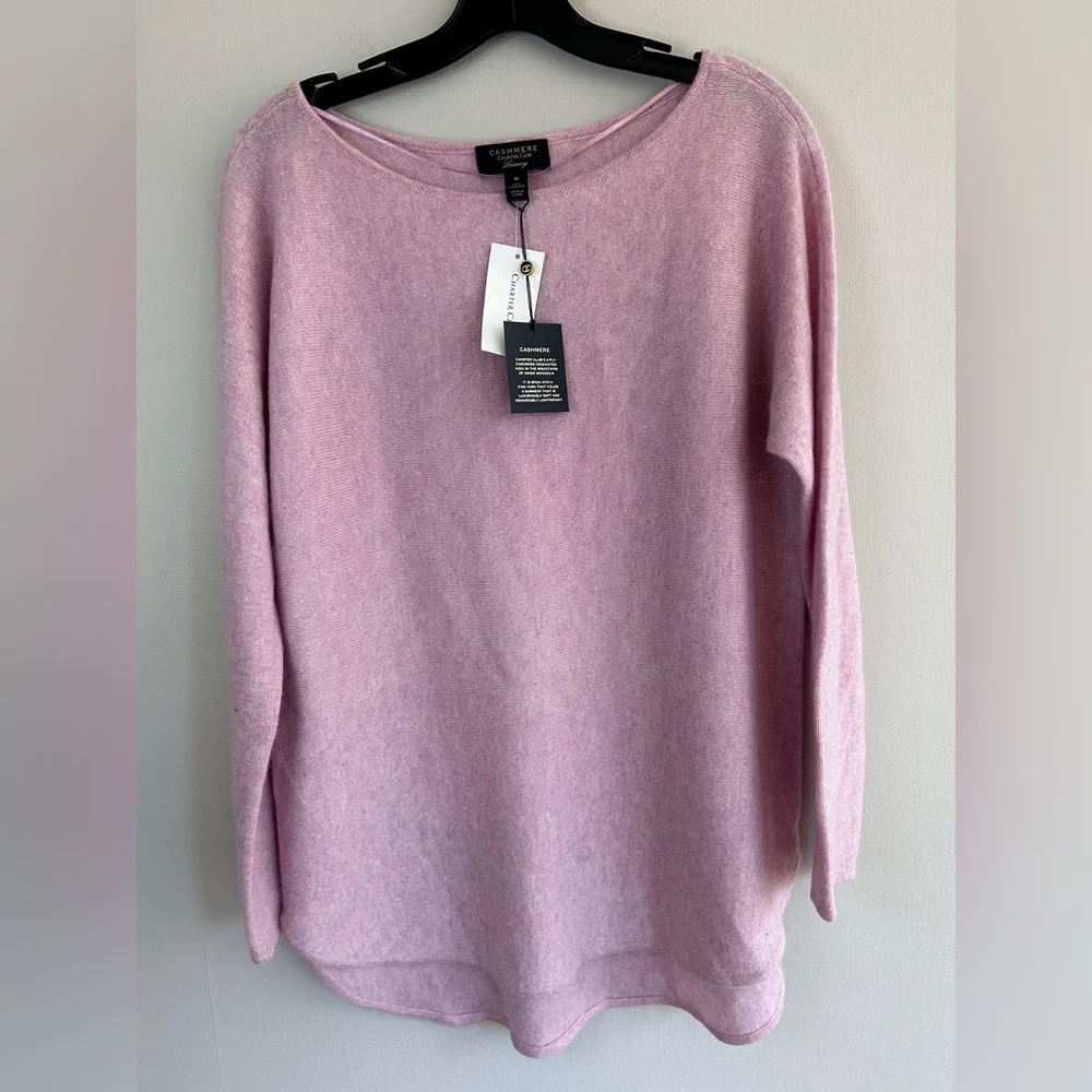 NWT CHARTER CLUB LUXURY 100% Cashmere Sweater Soft Old Money Parisian | Size M